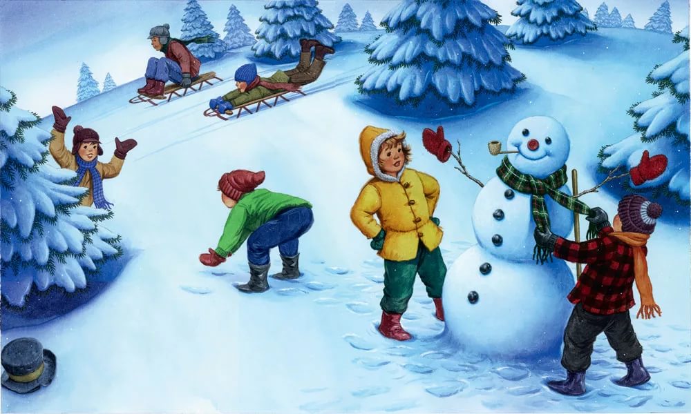 Красивые и прикольные рисунки на тему зимние забавы - скачать бесплатно 1