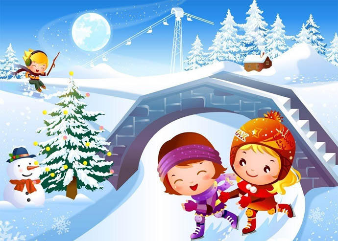 Красивые и прикольные рисунки на тему зимние забавы - скачать бесплатно 11