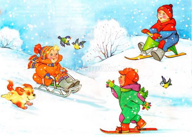 Красивые и прикольные рисунки на тему зимние забавы - скачать бесплатно 4