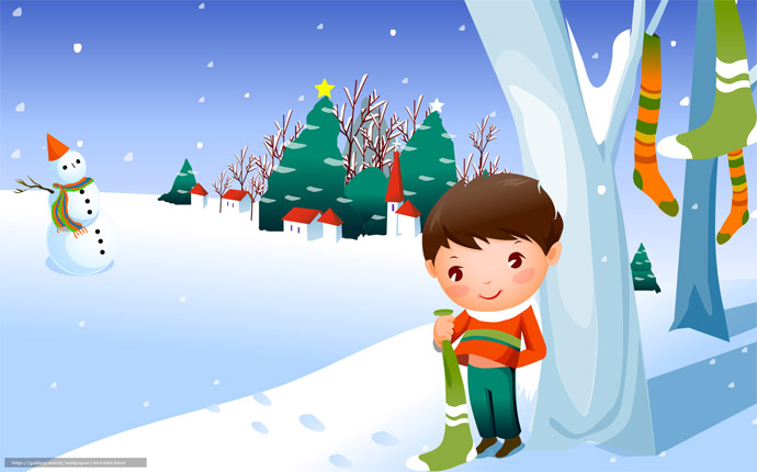 Красивые и прикольные рисунки на тему зимние забавы - скачать бесплатно 6