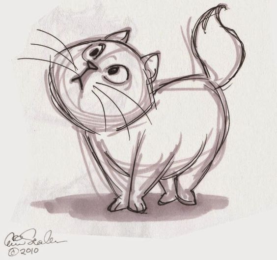 Картинки кошек и котят для срисовки - очень красивые и прикольные 13