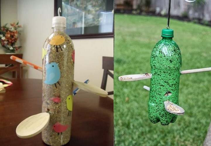 Как сделать кормушку для птиц своими руками - идеи из дерева, бутылки, коробок 27