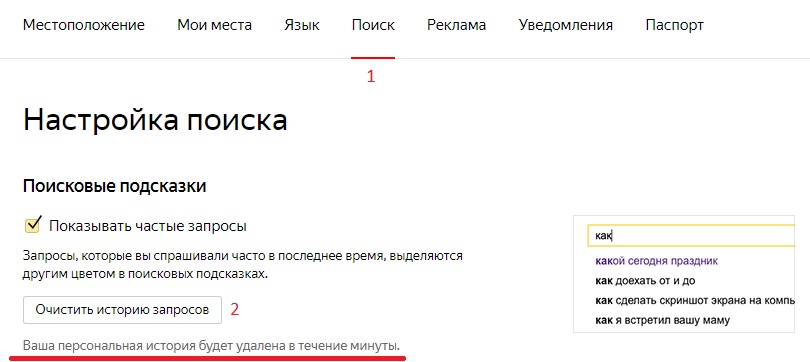 Как очистить историю поиска в Яндексе - несколько простых способов 2