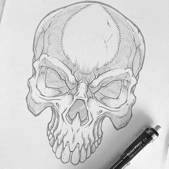 Рисунки и картинки для срисовки череп, черепок - самые прикольные 12