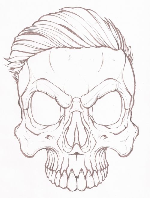 Рисунки и картинки для срисовки череп, черепок - самые прикольные 4
