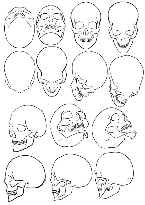 Рисунки и картинки для срисовки череп, черепок - самые прикольные 9