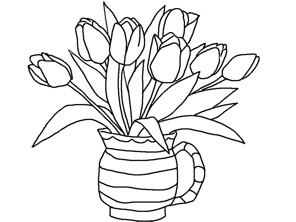 Красивые картинки вазы с цветами и без для срисовки - подборка 1