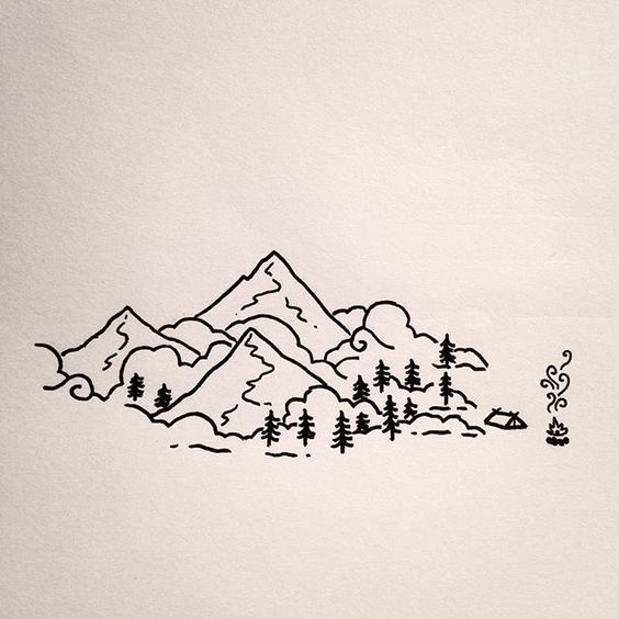 Красивые и прикольные картинки, рисунки гор для срисовки - сборка 2