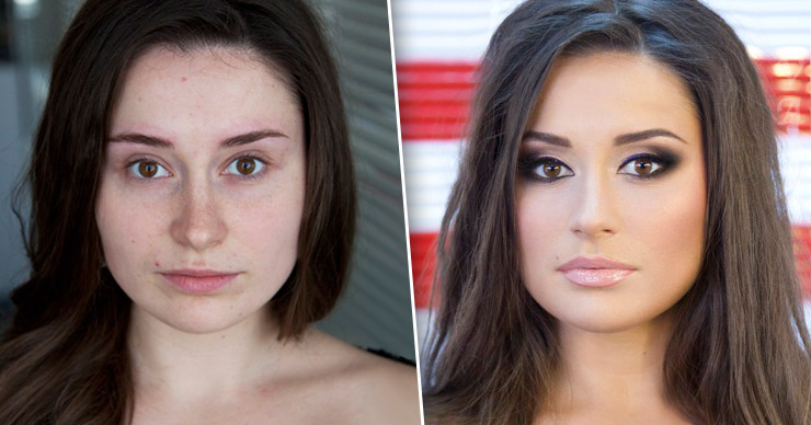 Сравнение девушек с макияжем и без - прикольные фото, картинки 16