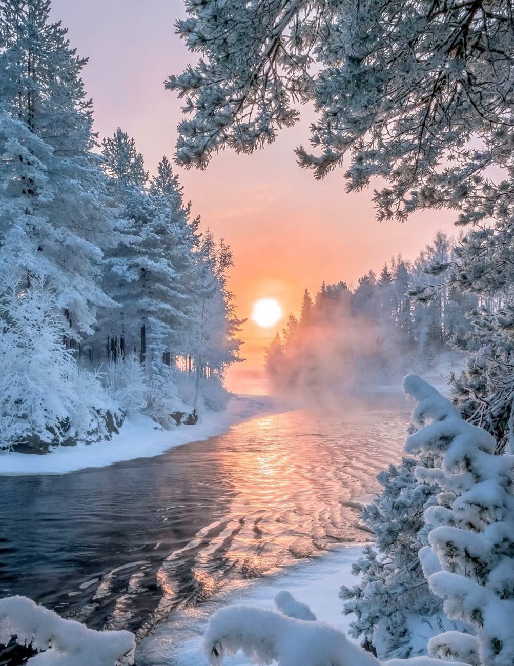 Красивые и красочные картинки зимы на телефон на заставку 7