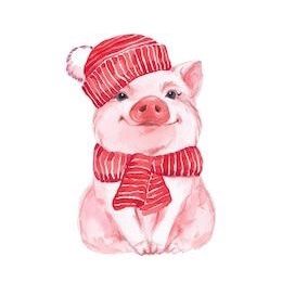 Красивые и прикольные картинки на тему Новогодняя свинья - сборка 2