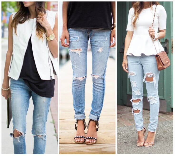 Как носить рваные джинсы, с чем они лучше всего сочетаются 1