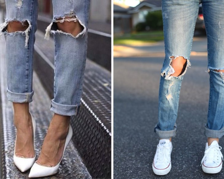 Как носить рваные джинсы, с чем они лучше всего сочетаются 2
