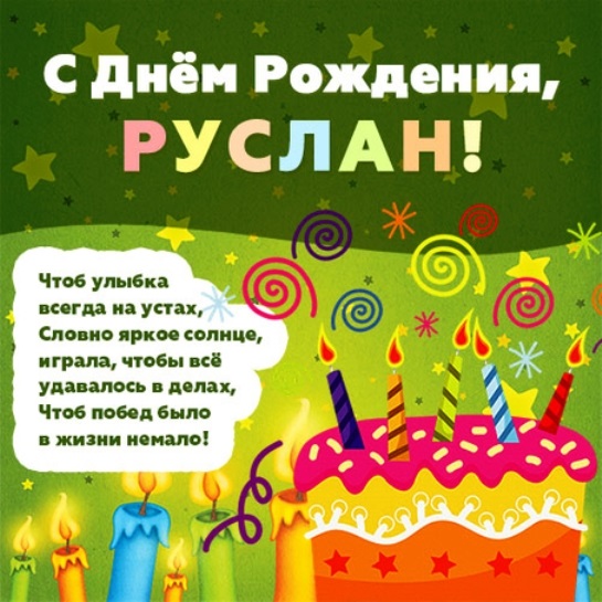 Поздравления С Днем Рождения Руслана В Картинках