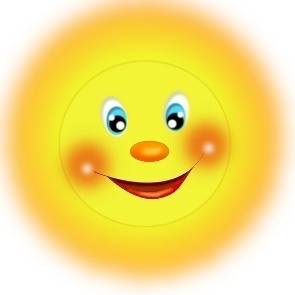 Картинки солнышка с улыбкой и лучиками - для детей, смотреть 13