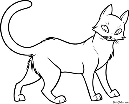 Красивые картинки котов для срисовки - легкие, простые, прикольные 14