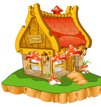 Домик с красной крышей картинка для детей