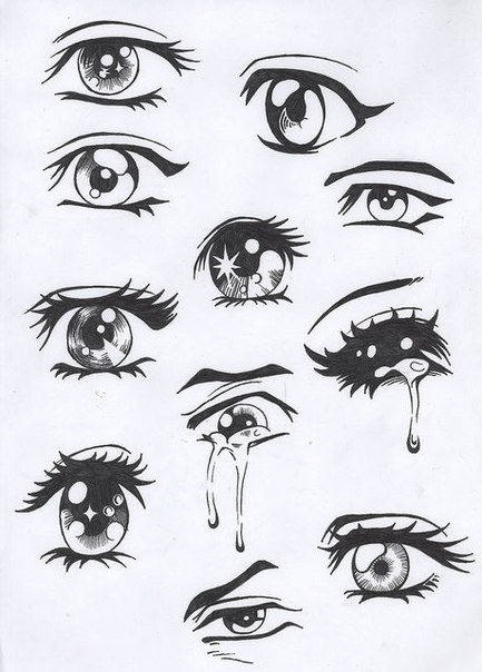 Картинки для срисовки глаза девушек и парней - красивые и прикольные 11