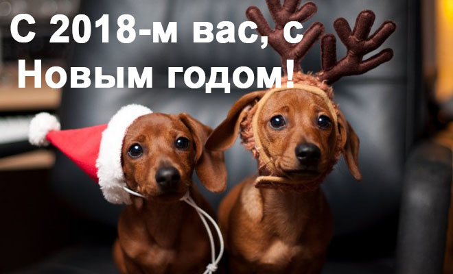 Поздравления С Новым годом собаки 2018 - картинки и открытки 13