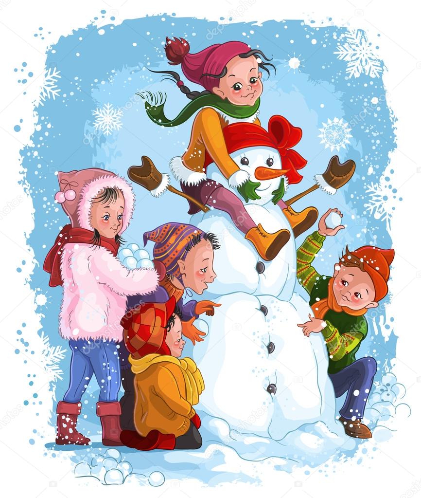 Красивые и прикольные рисунки на тему зимние забавы - скачать бесплатно 2