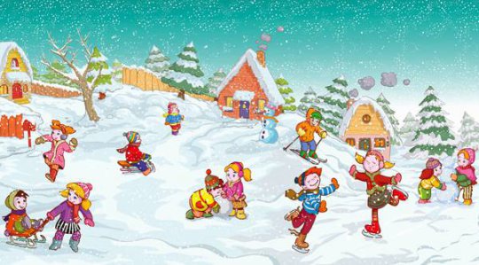 Красивые и прикольные рисунки на тему зимние забавы - скачать бесплатно 7