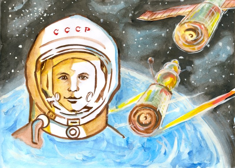 Рисунки для детей ко дню Космонавтики - самые красивые и прикольные 10