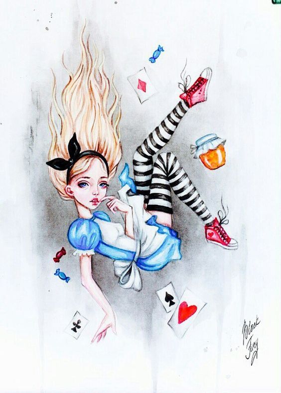 Красивые картинки для срисовки Алиса в Стране чудес - подборка 9