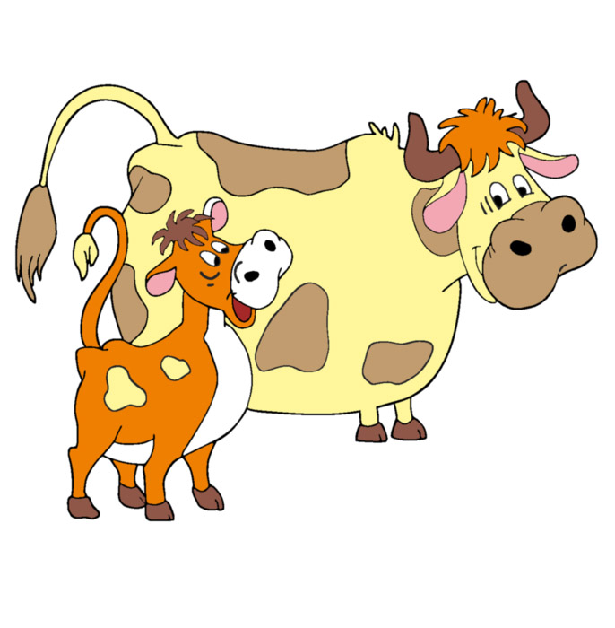 Домашние животные картинки для детей корова