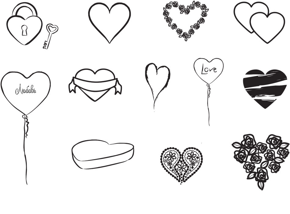 Классные и красивые картинки для срисовки сердечки и сердца - сборка 4