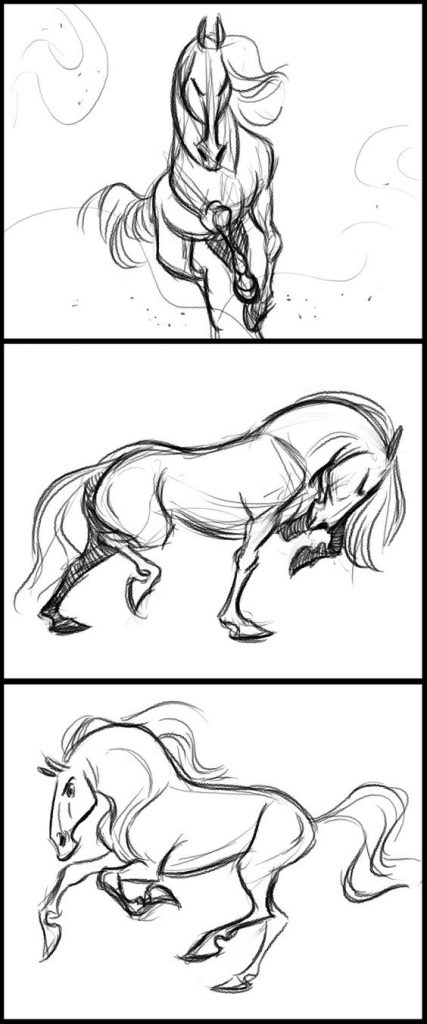 Красивые картинки для срисовки карандашом лошади или пони 24