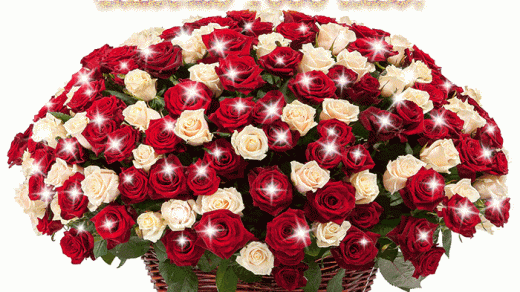 Красивые и прекрасные розы гифки, открытки для женщин 9
