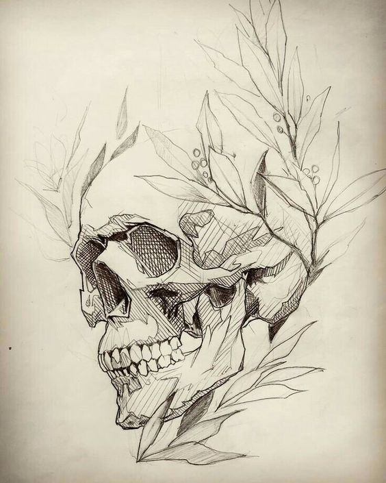 Рисунки и картинки для срисовки череп, черепок - самые прикольные 10
