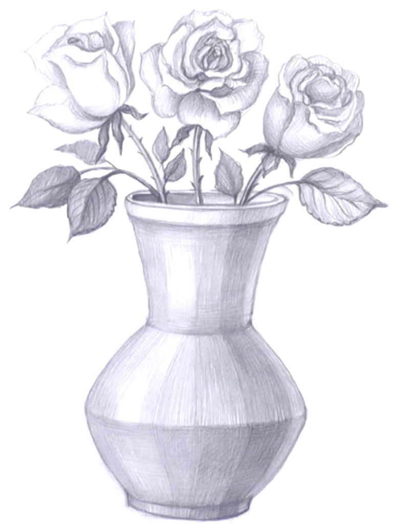 Красивые картинки вазы с цветами и без для срисовки - подборка 7