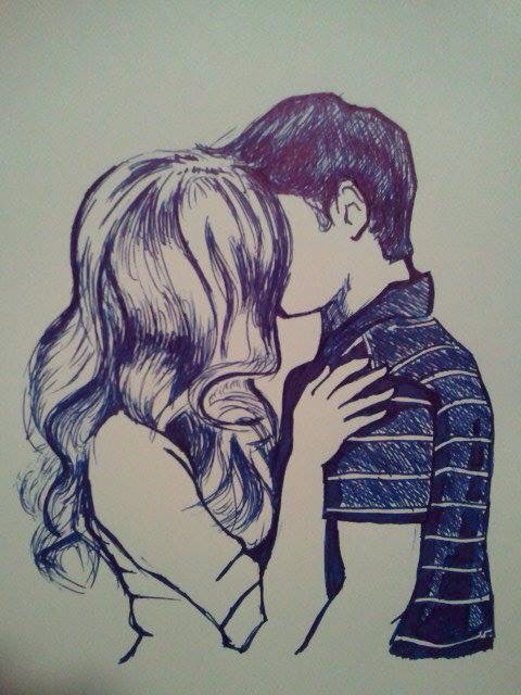 Красивые и милые рисунки карандашом для срисовки поцелуи 10