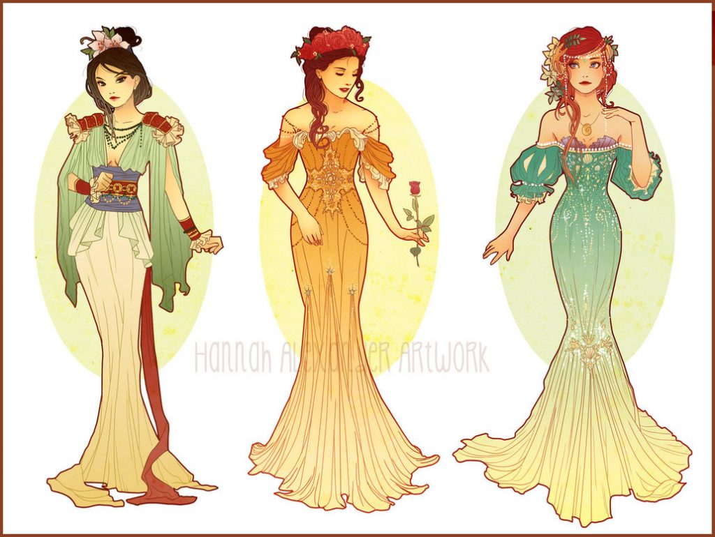 Удивительные и красивые картинки принцесс, принцесс в платьях 17