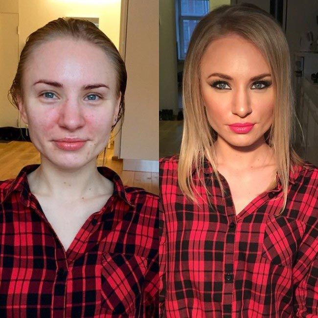Сравнение девушек с макияжем и без - прикольные фото, картинки 8