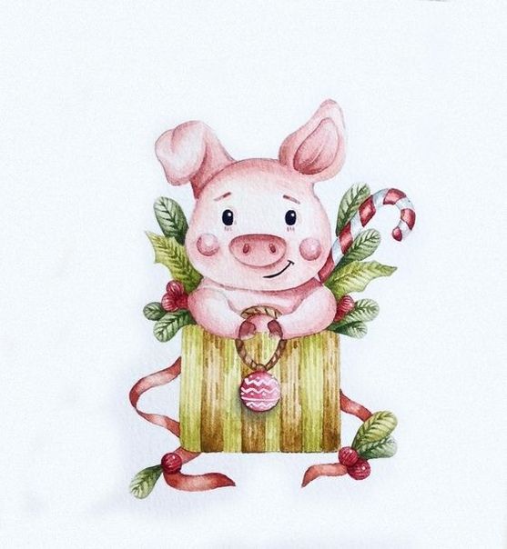Красивые и прикольные картинки на тему Новогодняя свинья - сборка 7