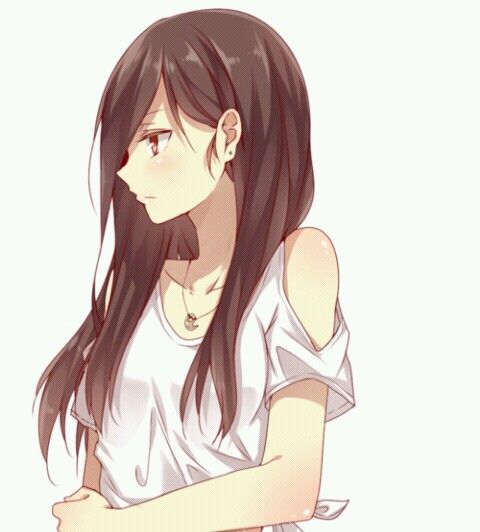Красивые картинки девушки аниме с коричневыми волосами 16