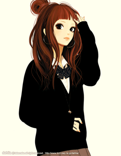 Красивые картинки девушки аниме с коричневыми волосами 2