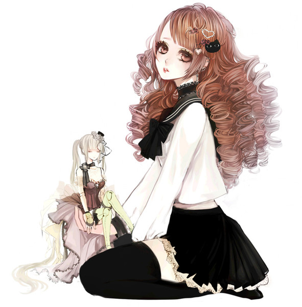 Красивые картинки девушки аниме с коричневыми волосами 7