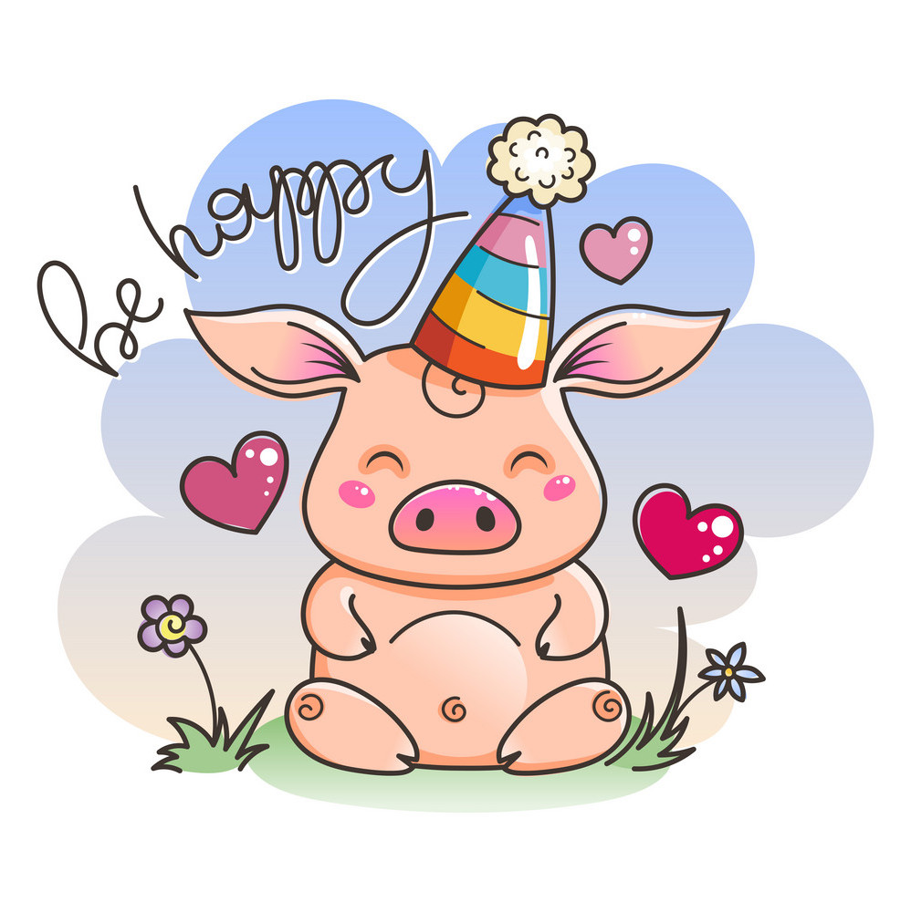 Новогодние открытки 2019 с изображением свиньи - поздравления 12