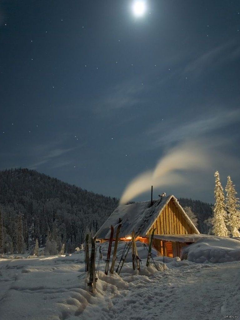 Зимняя ночь картинки красивые и удивительные - подборка 20 фото 12