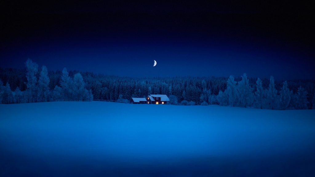 Картина зимняя ночь