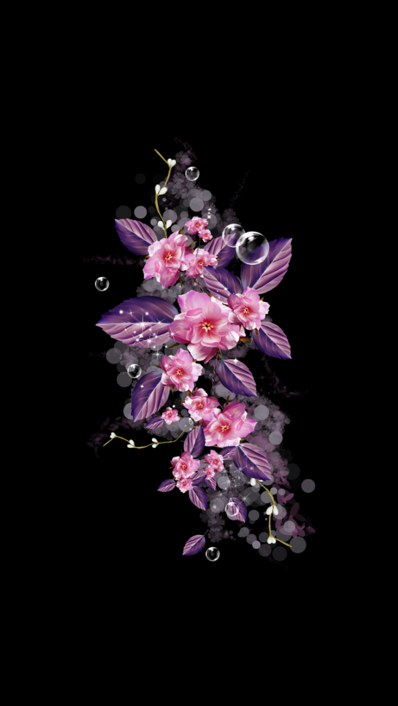 Заставка на телефон цветы на черном фоне