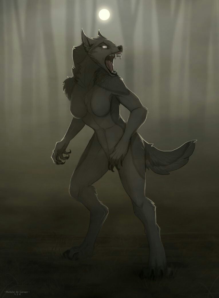 Female werewolf naked