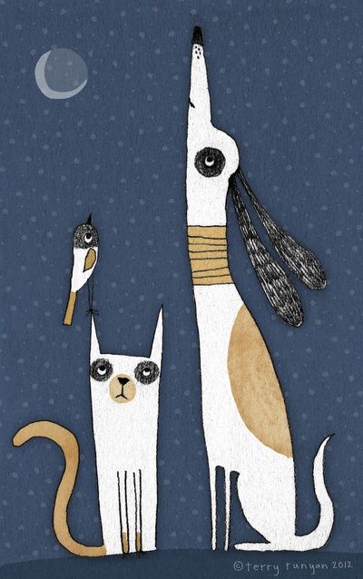 Графические рисунки кошек и собак   подборка (12)