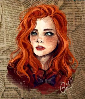 Девушка с рыжими волосами арты (15)