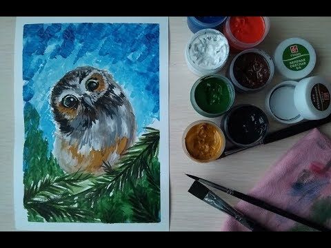 Как раскрасить Гуашью сову   картинки (22)