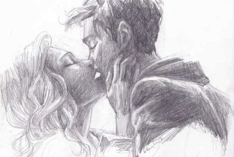 Картинки нарисованные карандашом парень и девушка обнимаются (4)