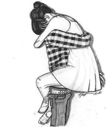 Картинки нарисованные карандашом парень и девушка обнимаются (6)